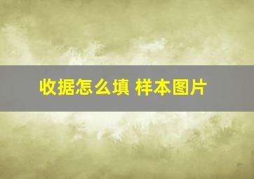 收据怎么填 样本图片